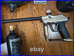 Azodin Kaos Paintball Marker Gun Bundle Hopper, C02 Tank, Paintballs Black Gold