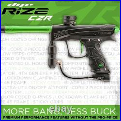 Dye Rize CZR Paintball Gun with Dye LT-R Paintball Loader Combo Pack Black Lime