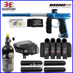 Empire Mini GS Full Auto Advanced Paintball Gun Package Dust Blue Silver