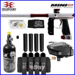 Empire Mini GS Full Auto Advanced Paintball Gun Package Dust Silver / Red