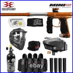 Empire Mini GS Full Auto AntiFog HPA Paintball Gun Package Dust Orange White