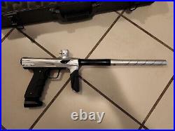 HK Army Shocker RSX Paintball Gun Black/ Silver With Case Used Non Electronic