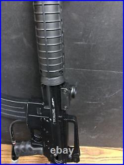 JT Tactical Paintball Gun Marker M-16 style Black+Brass Eagle, Plus Extras