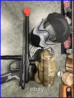 Kingman Spyder Fenix Electronic Paintball Gun Gloss Black, Hopper, and Mask