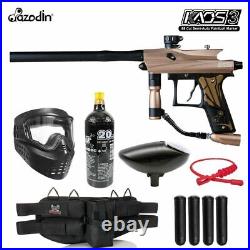 Maddog Azodin Kaos 3 Silver Paintball Gun Marker Starter Package Brown Black
