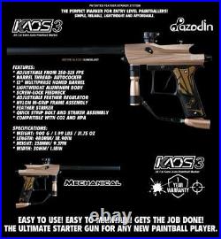 Maddog Azodin Kaos 3 Silver Paintball Gun Marker Starter Package Brown Black