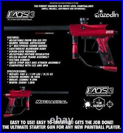 Maddog Azodin Kaos 3 Titanium HPA Paintball Gun Marker Starter Package Red