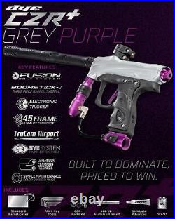 Maddog DYE CZR+. Cal Full Auto Paintball Gun Marker Elite Starter Kit GreyPurple