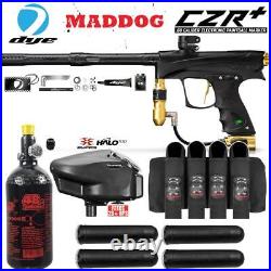 Maddog DYE CZR+ Full Auto Paintball Gun Marker Advanced Starter Kit Black / Gold