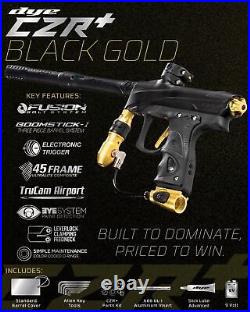 Maddog DYE CZR+ Full Auto Paintball Gun Marker Advanced Starter Kit Black / Gold