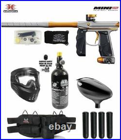 Maddog Empire Mini GS Starter HPA Paintball Gun Package Silver/Gold 2-pc Barrel