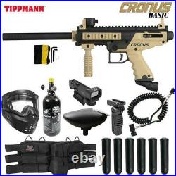 Maddog Tippmann Cronus Basic Red Dot HPA Paintball Gun Package Black / Tan