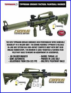 Maddog Tippmann Cronus Tactical Titanium HPA Paintball Gun Starter Package Olive