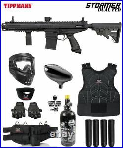 Maddog Tippmann Stormer Elite Dual Fed Protective HPA Paintball Gun Starter Pack