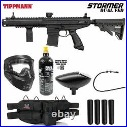 Maddog Tippmann Stormer Elite Dual Fed Silver Paintball Gun Marker Starter Pack