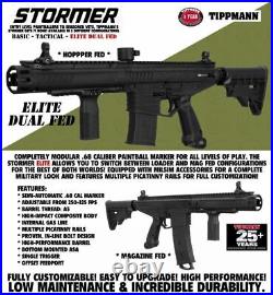 Maddog Tippmann Stormer Elite Dual Fed Silver Paintball Gun Marker Starter Pack