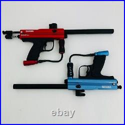 Mercury Rise Venom Red Blue Semi Auto. 50 Caliber Paintball Gun Marker Lot of 2