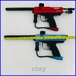 Mercury Rise Venom Red Blue Semi Auto. 50 Caliber Paintball Gun Marker Lot of 2