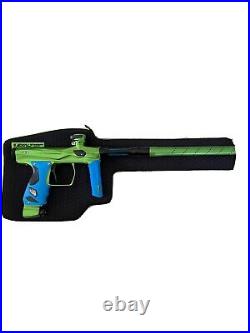 New Never Used Shocker AMP Paintball Marker Speedball Gun Lime/Blue Gun