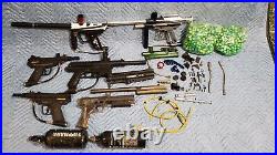 Paintball Gun And Parts Lot With Paintballs Marker 6paintball Marker Guns Lot