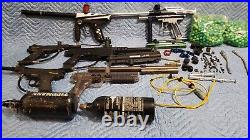 Paintball Gun And Parts Lot With Paintballs Marker 6paintball Marker Guns Lot