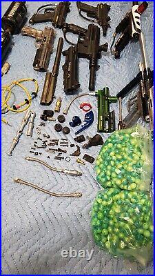 Paintball Gun And Parts Lot With Paintballs Marker 6paintball Marker Guns Lot