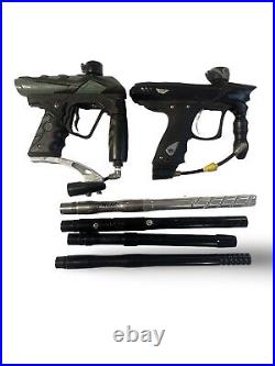 Paintball Marker And Barrel Lot Ion & Proto Gun + Freak CP Long Shot Barrels