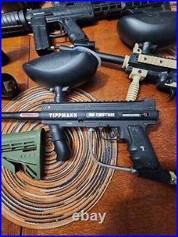 Paintball gun lot used 4 tippmans and 1 gryphon fx 98 custom cronus paintball