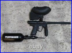 Smart parts ion paintball gun with tank, hopper, and carbon fiber marker case