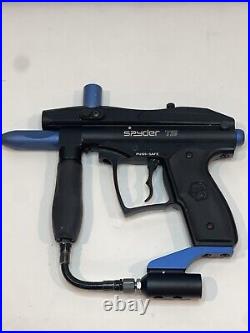 Spyder TS Black/Blue Tactical Semi-Automatic Paintball Marker Gun Combo Kit Box