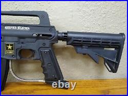 Tippman Alpha Black US Army Tactical Paintball Marker Gun with Coiled Line Hose