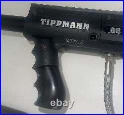 Tippmann 98 Custom Paintball Gun with Cyclone Feed Hopper & Extra 14 Barrel EUC