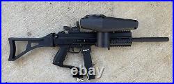 Tippmann A-5 with Cyclone Feeder Paintball Gun Black Upgrades and Bag/Case