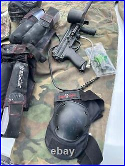 Tippmann A5 Paintball Gun Marker Hopper Mask Accessories Lot, Tested