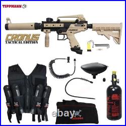 Tippmann Cronus Tactical LT HPA Sport Vest Paintball Gun Package Tan