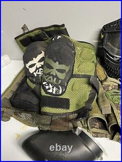 Tippmann Cronus Tactical Paintball Gun Marker Black / Olive Vest Pad Helmet +