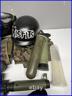 Tippmann Cronus Tactical Paintball Gun Marker Black / Olive Vest Pad Helmet +