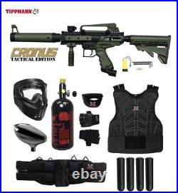 Tippmann Maddog Cronus Tactical Protective HPA Paintball Gun Package Olive
