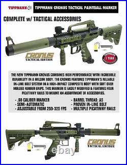 Tippmann Maddog Cronus Tactical Protective HPA Paintball Gun Package Olive