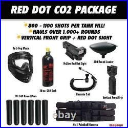 Tippmann Maddog TMC MAGFED Tactical Red Dot Paintball Gun Package