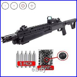 Umarex HDX. 68 Cal Paintball Gun Shotgun + Red Dot Optic, 100 Rubber RDs & 5 CO2