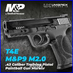 Umarex T4E S&W M&P9 M2.0.43 Cal Paintball Pistol with 50 Black Rubber Balls & CO2