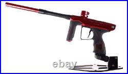 Used Dye DLS Electronic Paintball Marker Gun with V2 Core with Case Red Black