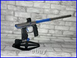 Used Empire Mini GS Paintball Marker Gun with Box Pewter/Blue