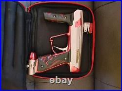 Used Empire Vanquish GT Paintball Marker Gun with Case Red and Tan