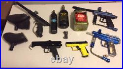 Used Paintball/Airsoft Lot 3 Paintball Guns, 2 Airsoft/BB, 2 Tanks, 2 Hoppers